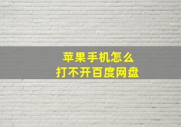 苹果手机怎么打不开百度网盘