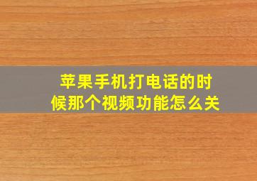 苹果手机打电话的时候那个视频功能怎么关