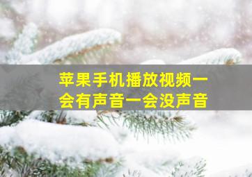 苹果手机播放视频一会有声音一会没声音