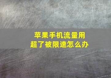 苹果手机流量用超了被限速怎么办