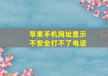 苹果手机网址显示不安全打不了电话