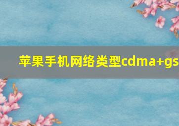 苹果手机网络类型cdma+gsm