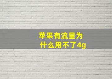 苹果有流量为什么用不了4g