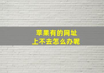 苹果有的网址上不去怎么办呢