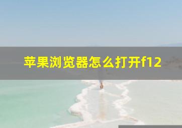 苹果浏览器怎么打开f12