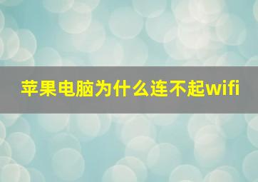 苹果电脑为什么连不起wifi