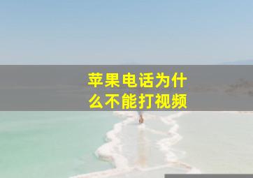 苹果电话为什么不能打视频