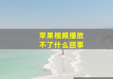 苹果视频播放不了什么回事