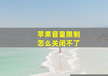 苹果音量限制怎么关闭不了