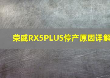 荣威RX5PLUS停产原因详解