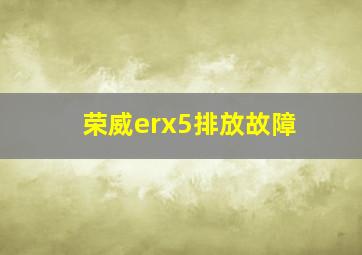 荣威erx5排放故障