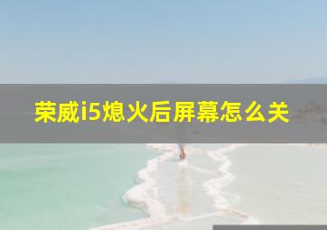 荣威i5熄火后屏幕怎么关