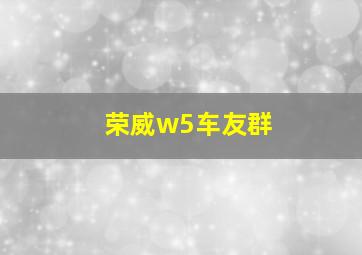 荣威w5车友群