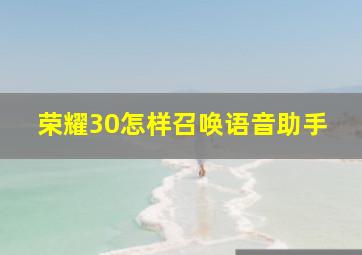 荣耀30怎样召唤语音助手