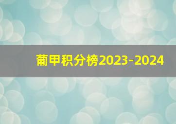 葡甲积分榜2023-2024