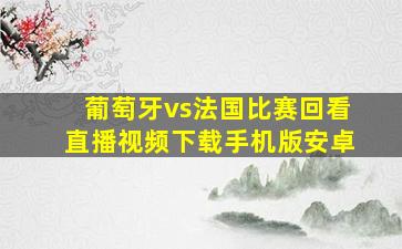 葡萄牙vs法国比赛回看直播视频下载手机版安卓