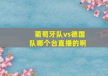 葡萄牙队vs德国队哪个台直播的啊