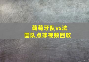 葡萄牙队vs法国队点球视频回放