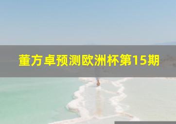 董方卓预测欧洲杯第15期