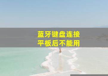 蓝牙键盘连接平板后不能用