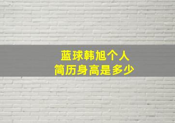 蓝球韩旭个人简历身高是多少