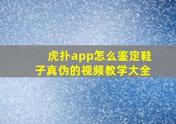 虎扑app怎么鉴定鞋子真伪的视频教学大全