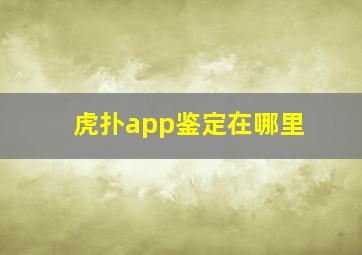 虎扑app鉴定在哪里