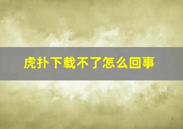 虎扑下载不了怎么回事