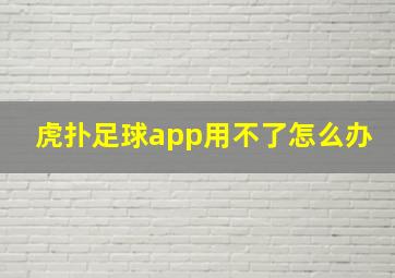 虎扑足球app用不了怎么办