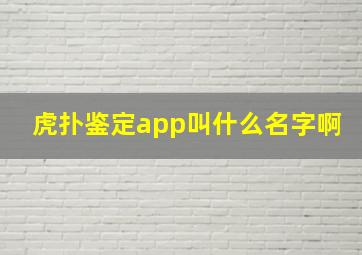 虎扑鉴定app叫什么名字啊