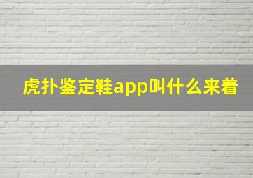 虎扑鉴定鞋app叫什么来着