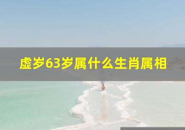 虚岁63岁属什么生肖属相