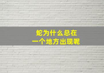 蛇为什么总在一个地方出现呢