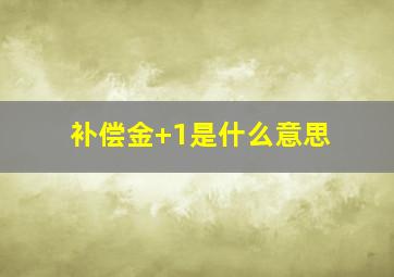 补偿金+1是什么意思