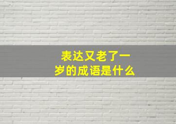 表达又老了一岁的成语是什么