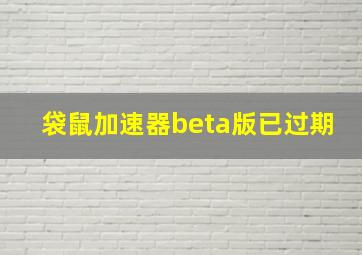 袋鼠加速器beta版已过期