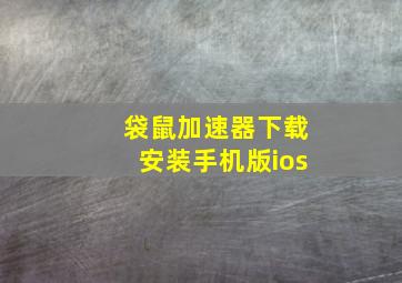 袋鼠加速器下载安装手机版ios