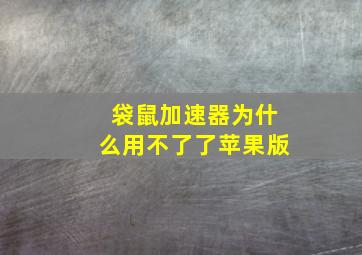 袋鼠加速器为什么用不了了苹果版