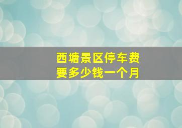 西塘景区停车费要多少钱一个月