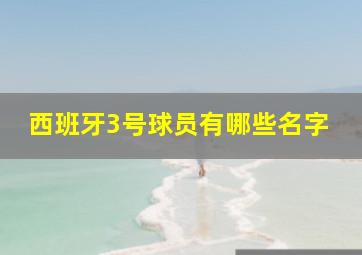 西班牙3号球员有哪些名字