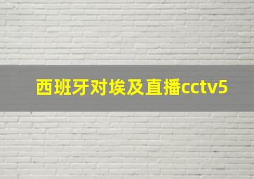 西班牙对埃及直播cctv5