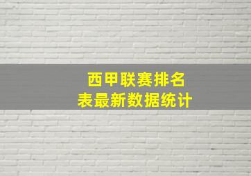 西甲联赛排名表最新数据统计