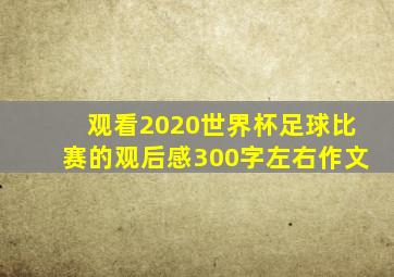 观看2020世界杯足球比赛的观后感300字左右作文