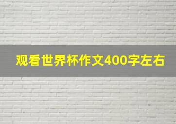 观看世界杯作文400字左右