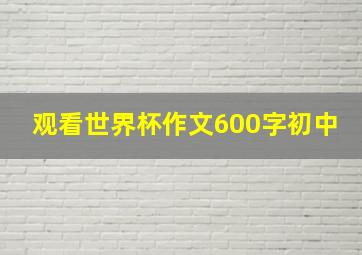 观看世界杯作文600字初中