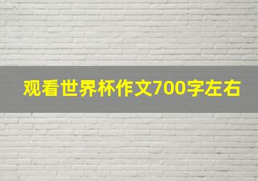 观看世界杯作文700字左右