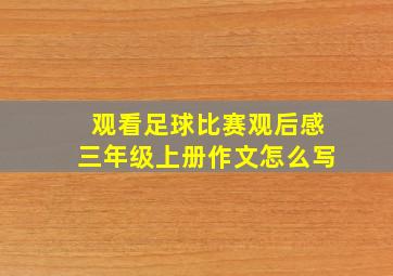 观看足球比赛观后感三年级上册作文怎么写