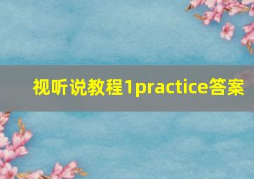 视听说教程1practice答案