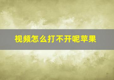 视频怎么打不开呢苹果