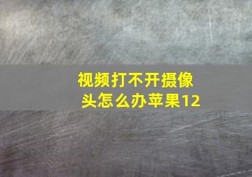 视频打不开摄像头怎么办苹果12